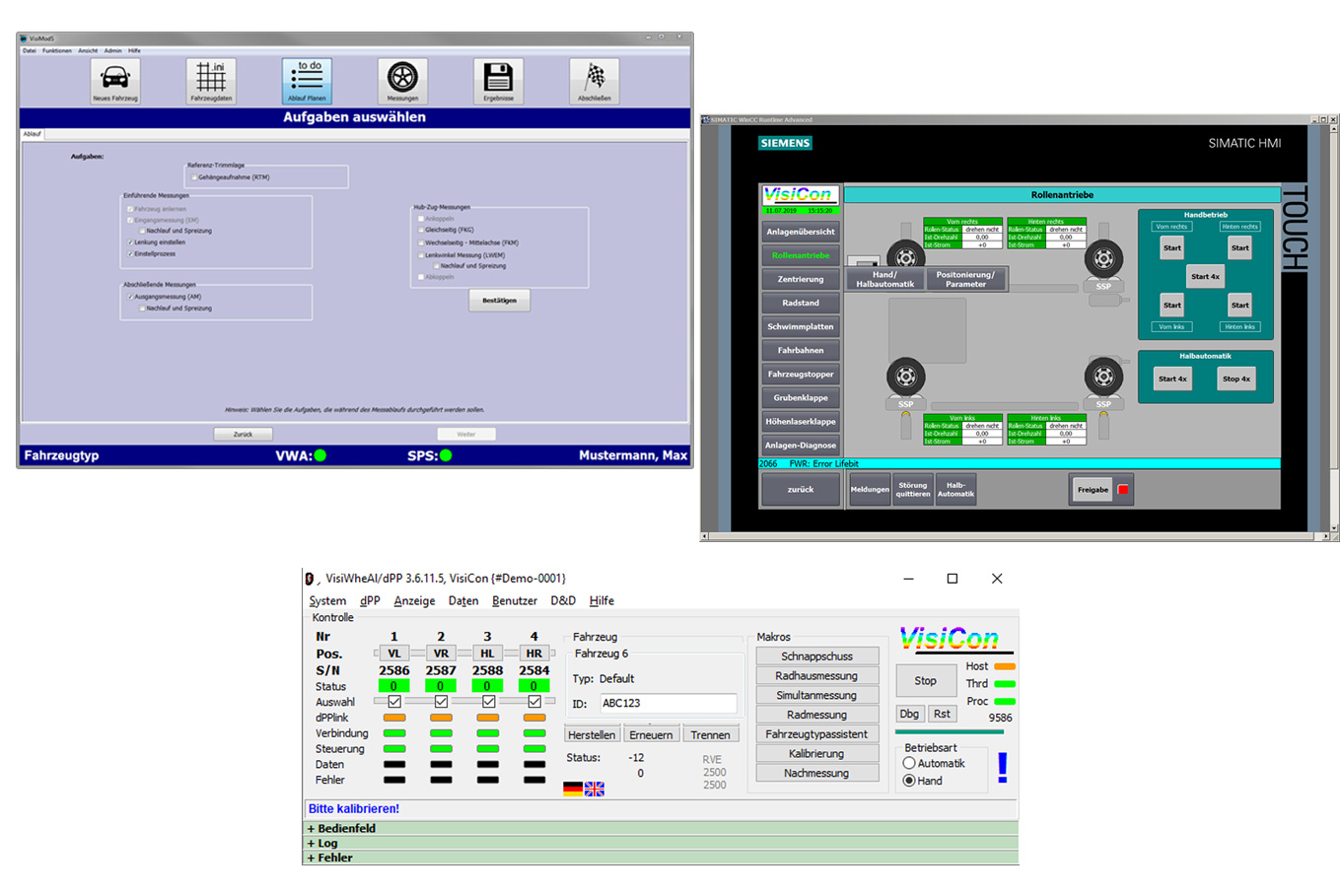 VisiCon software and PLC